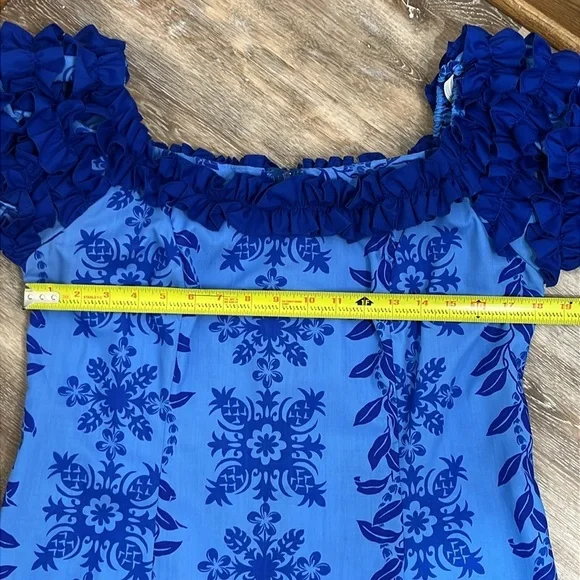 Elegant Blue Floral Maxi Dress - Picture 8 of 16